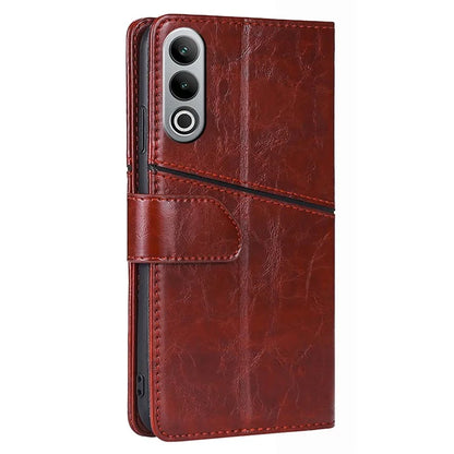 For OnePlus Nord CE4 5G Phone Case Geometric Splicing Leather Wallet Cover