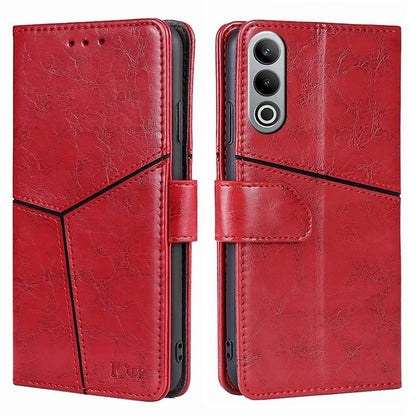 For OnePlus Nord CE4 5G Phone Case Geometric Splicing Leather Wallet Cover