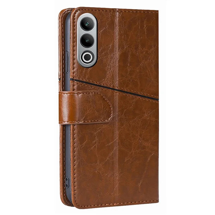 For OnePlus Nord CE4 5G Phone Case Geometric Splicing Leather Wallet Cover