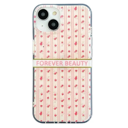For iPhone 15 Case IMD Floral Pattern Back Protector TPU Phone Cover