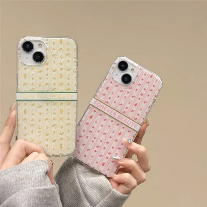 For iPhone 15 Case IMD Floral Pattern Back Protector TPU Phone Cover