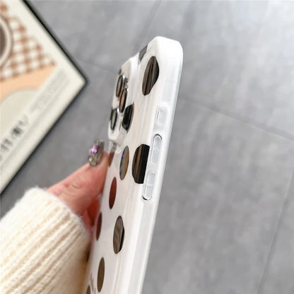 For iPhone 15 Pro Max Case Air Cushion IMD Polka Dot TPU Cell Phone Cover