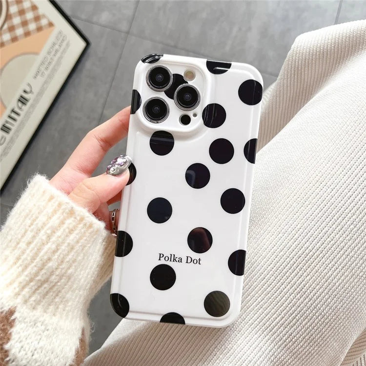 For iPhone 15 Pro Max Case Air Cushion IMD Polka Dot TPU Cell Phone Cover