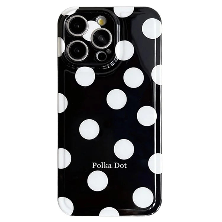 For iPhone 15 Pro Max Case Air Cushion IMD Polka Dot TPU Cell Phone Cover