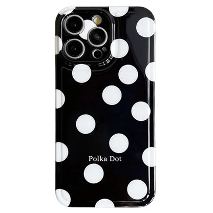 For iPhone 15 Pro Max Case Air Cushion IMD Polka Dot TPU Cell Phone Cover