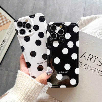 For iPhone 15 Pro Max Case Air Cushion IMD Polka Dot TPU Cell Phone Cover
