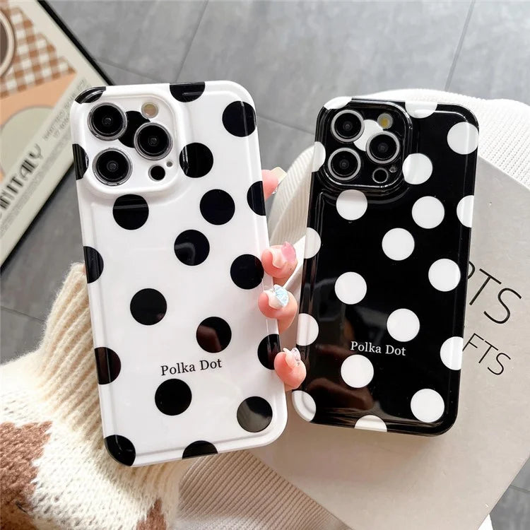 For iPhone 15 Pro Max Case Air Cushion IMD Polka Dot TPU Cell Phone Cover