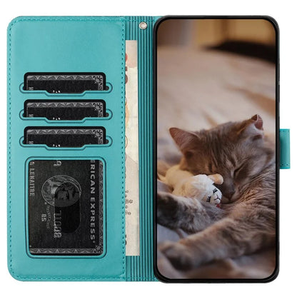For Xiaomi Redmi Note 13 Pro 4G / Poco M6 Pro 4G Magnetic Phone Case Wall Cats Pattern Imprinted Leather Cover