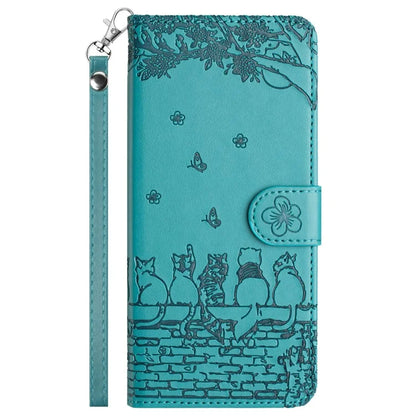 For Xiaomi Redmi Note 13 Pro 4G / Poco M6 Pro 4G Magnetic Phone Case Wall Cats Pattern Imprinted Leather Cover