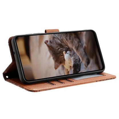 For Xiaomi Redmi Note 13 Pro 4G / Poco M6 Pro 4G Magnetic Phone Case Wall Cats Pattern Imprinted Leather Cover