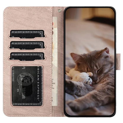 For Xiaomi Redmi Note 13 Pro 4G / Poco M6 Pro 4G Magnetic Phone Case Wall Cats Pattern Imprinted Leather Cover