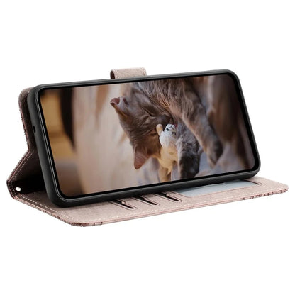 For Xiaomi Redmi Note 13 Pro 4G / Poco M6 Pro 4G Magnetic Phone Case Wall Cats Pattern Imprinted Leather Cover