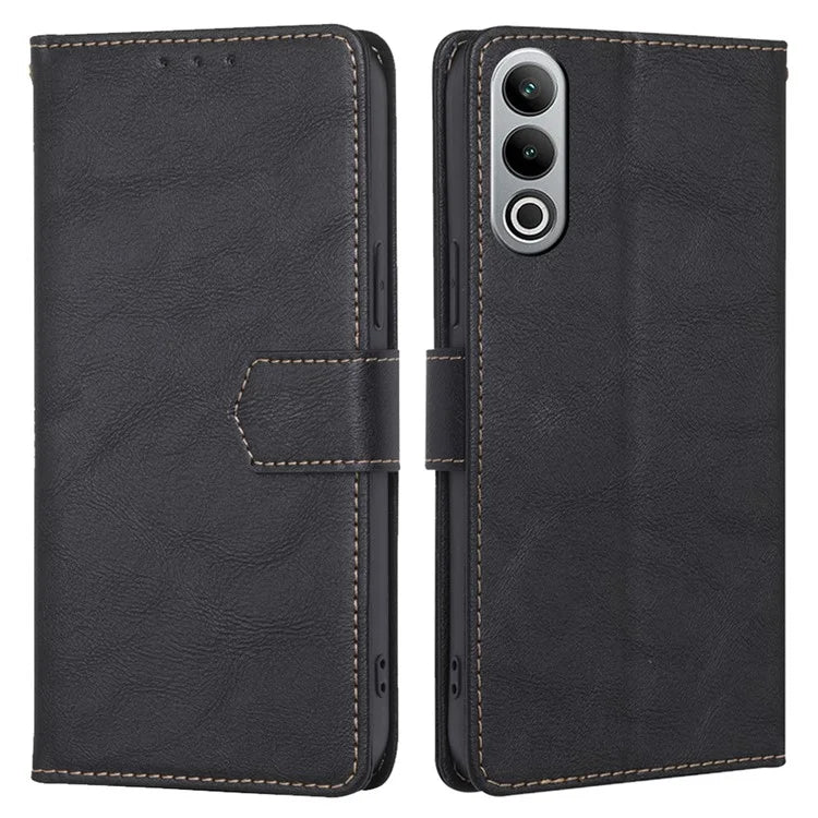 For OnePlus Nord CE4 5G Case RFID Blocking Leather Cover Cowhide Texture Phone Shell