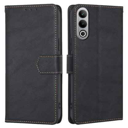 For OnePlus Nord CE4 5G Case RFID Blocking Leather Cover Cowhide Texture Phone Shell