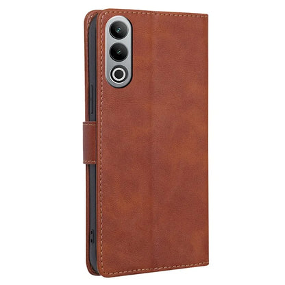 For OnePlus Nord CE4 5G Case RFID Blocking Leather Cover Cowhide Texture Phone Shell