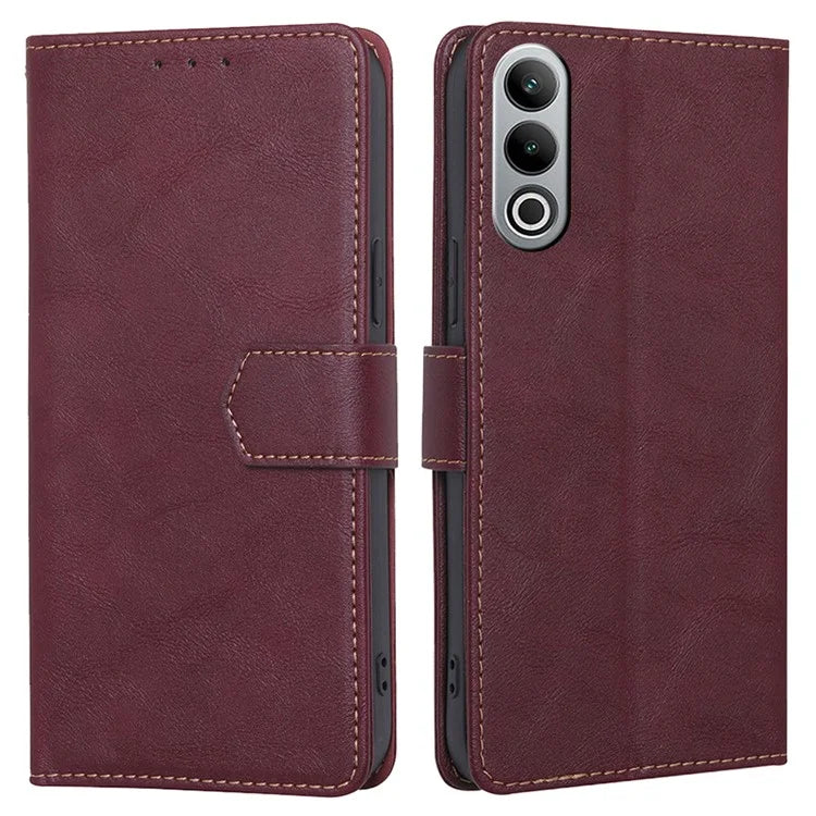 For OnePlus Nord CE4 5G Case RFID Blocking Leather Cover Cowhide Texture Phone Shell