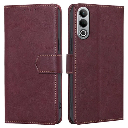 For OnePlus Nord CE4 5G Case RFID Blocking Leather Cover Cowhide Texture Phone Shell