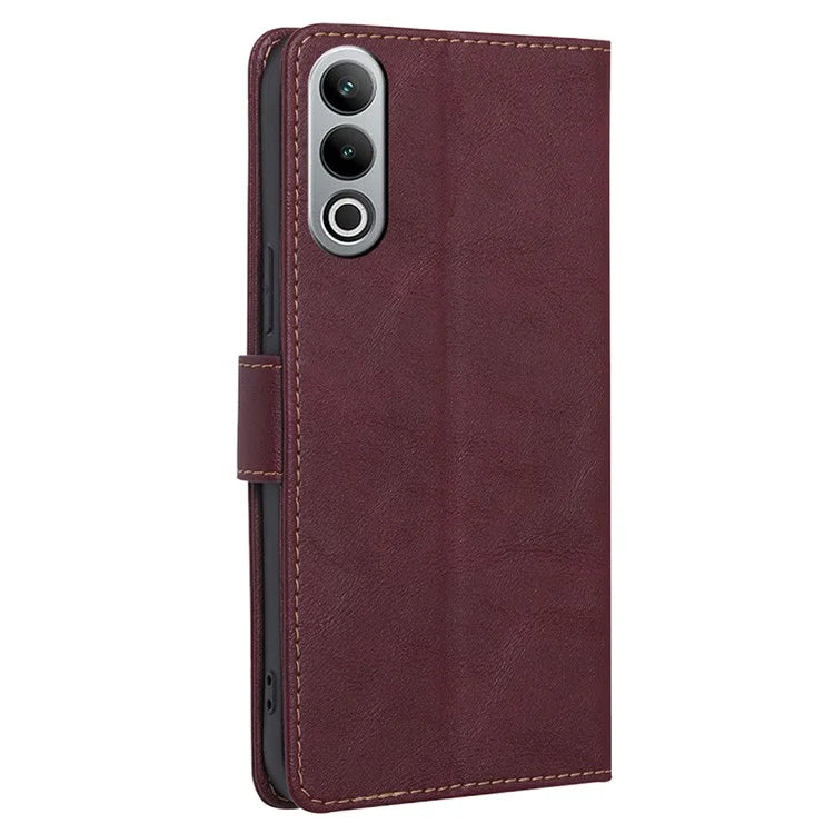 For OnePlus Nord CE4 5G Case RFID Blocking Leather Cover Cowhide Texture Phone Shell
