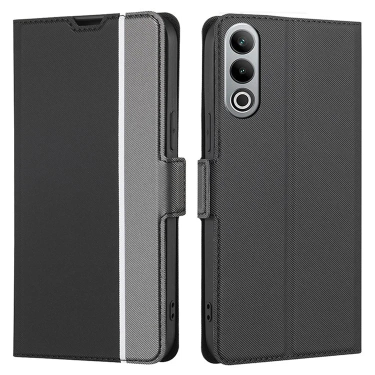For OnePlus Nord CE4 5G Case Leather Card Holders Twill Texture Phone Protective Cover