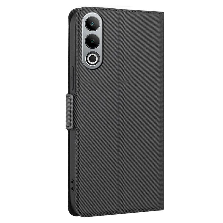 For OnePlus Nord CE4 5G Case Leather Card Holders Twill Texture Phone Protective Cover