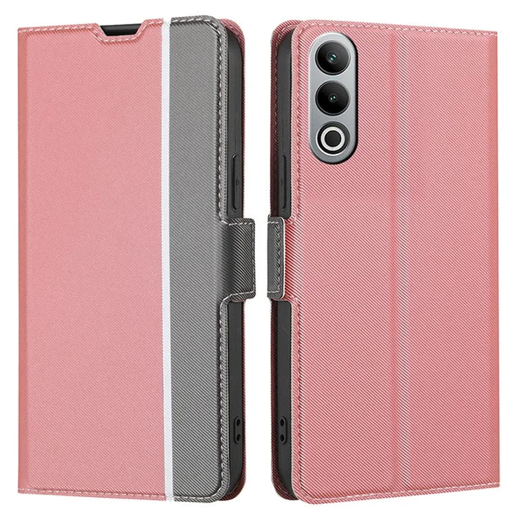 For OnePlus Nord CE4 5G Case Leather Card Holders Twill Texture Phone Protective Cover