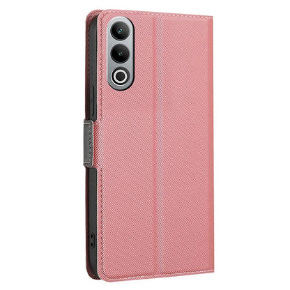 For OnePlus Nord CE4 5G Case Leather Card Holders Twill Texture Phone Protective Cover
