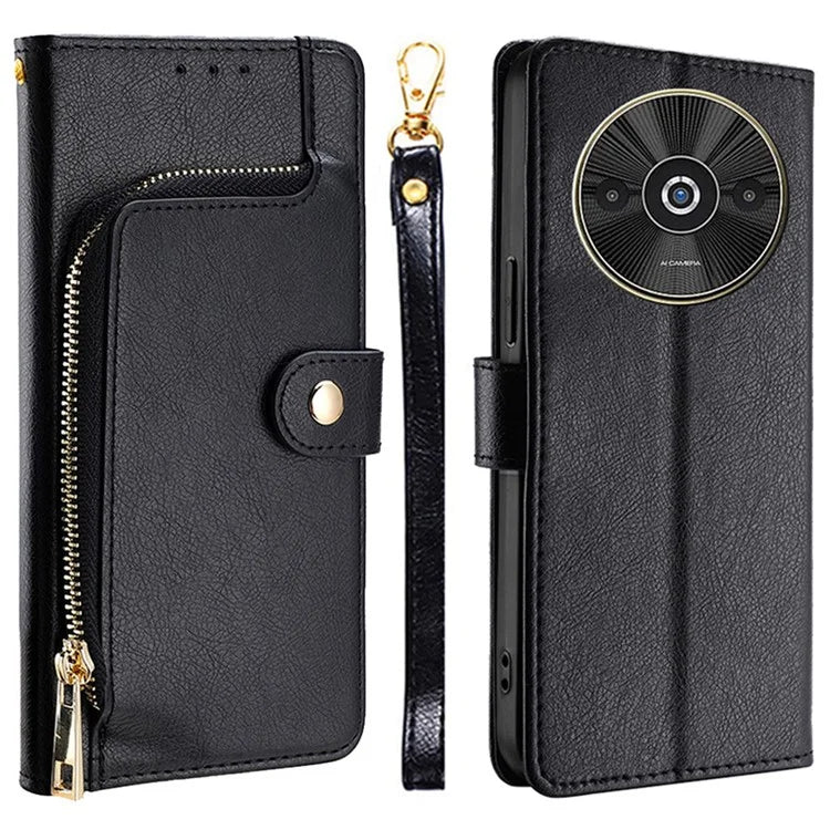 For Xiaomi Redmi A3 / Poco C61 4G Case PU Leather Phone Bag Zipper Pocket Wallet