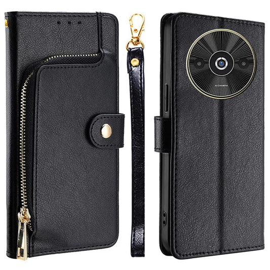 For Xiaomi Redmi A3 / Poco C61 4G Case PU Leather Phone Bag Zipper Pocket Wallet