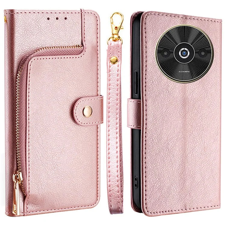 For Xiaomi Redmi A3 / Poco C61 4G Case PU Leather Phone Bag Zipper Pocket Wallet