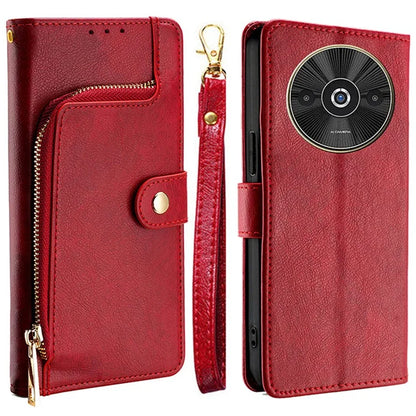 For Xiaomi Redmi A3 / Poco C61 4G Case PU Leather Phone Bag Zipper Pocket Wallet