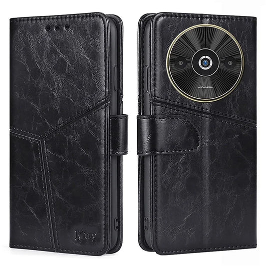 For Xiaomi Redmi A3 / Poco C61 4G Case Geometric PU Leather Card Slots Folding Stand Phone Cover