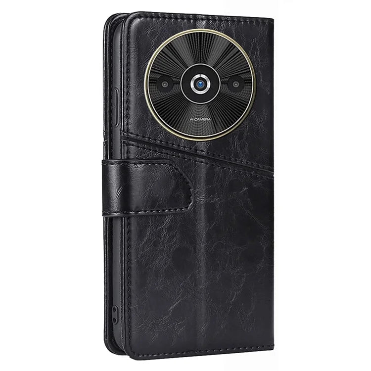 For Xiaomi Redmi A3 / Poco C61 4G Case Geometric PU Leather Card Slots Folding Stand Phone Cover