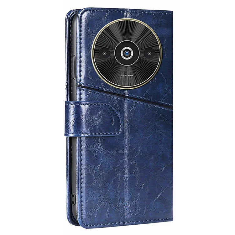 For Xiaomi Redmi A3 / Poco C61 4G Case Geometric PU Leather Card Slots Folding Stand Phone Cover