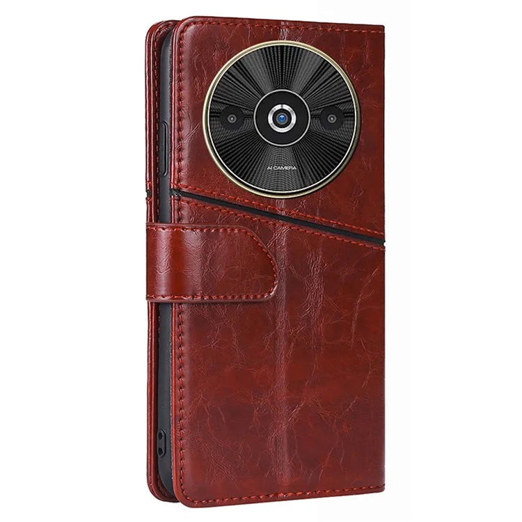 For Xiaomi Redmi A3 / Poco C61 4G Case Geometric PU Leather Card Slots Folding Stand Phone Cover
