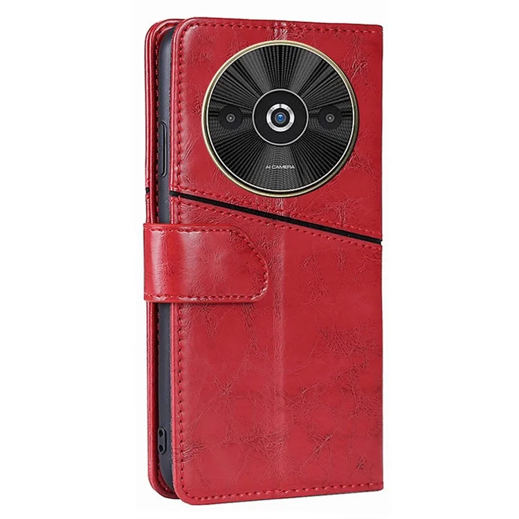 For Xiaomi Redmi A3 / Poco C61 4G Case Geometric PU Leather Card Slots Folding Stand Phone Cover