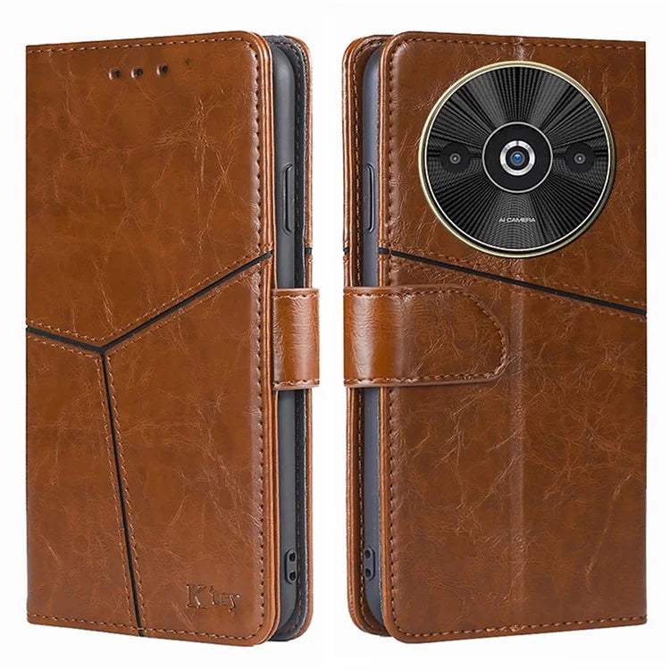 For Xiaomi Redmi A3 / Poco C61 4G Case Geometric PU Leather Card Slots Folding Stand Phone Cover