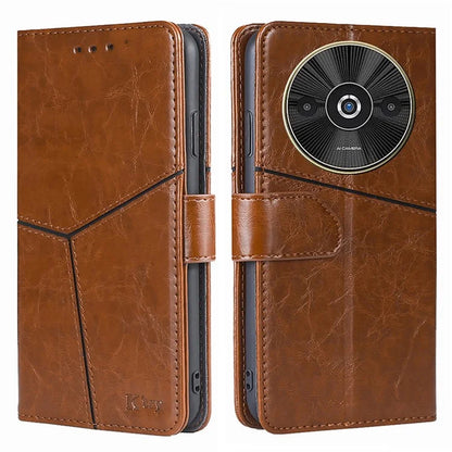 For Xiaomi Redmi A3 / Poco C61 4G Case Geometric PU Leather Card Slots Folding Stand Phone Cover