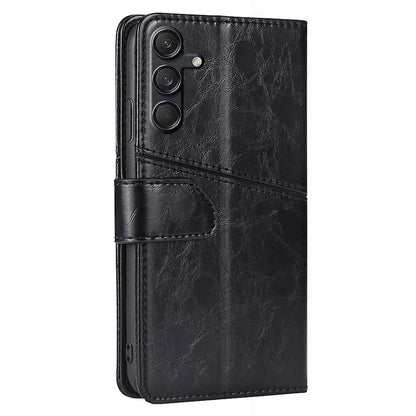 For Samsung Galaxy M55 5G / C55 5G / F55 5G Case PU Leather Geometric Splicing Handbag Stand Phone Cover