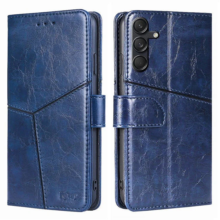For Samsung Galaxy M55 5G / C55 5G / F55 5G Case PU Leather Geometric Splicing Handbag Stand Phone Cover
