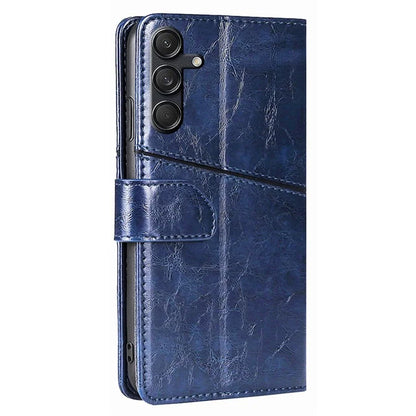 For Samsung Galaxy M55 5G / C55 5G / F55 5G Case PU Leather Geometric Splicing Handbag Stand Phone Cover