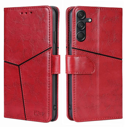 For Samsung Galaxy M55 5G / C55 5G / F55 5G Case PU Leather Geometric Splicing Handbag Stand Phone Cover