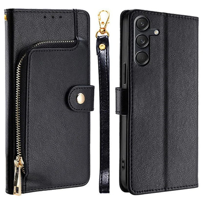 For Samsung Galaxy M55 5G / C55 5G / F55 5G Case PU Leather Magnetic Phone Shell with Zipper Pocket Wallet