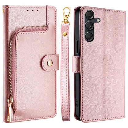For Samsung Galaxy M55 5G / C55 5G / F55 5G Case PU Leather Magnetic Phone Shell with Zipper Pocket Wallet
