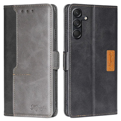 For Samsung Galaxy M55 5G / C55 5G / F55 5G Case Dual Color Splicing Leather Wallet Phone Cover