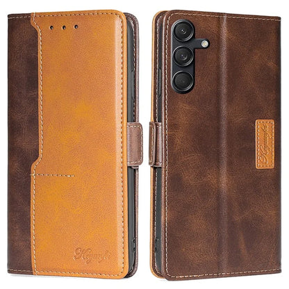 For Samsung Galaxy M55 5G / C55 5G / F55 5G Case Dual Color Splicing Leather Wallet Phone Cover