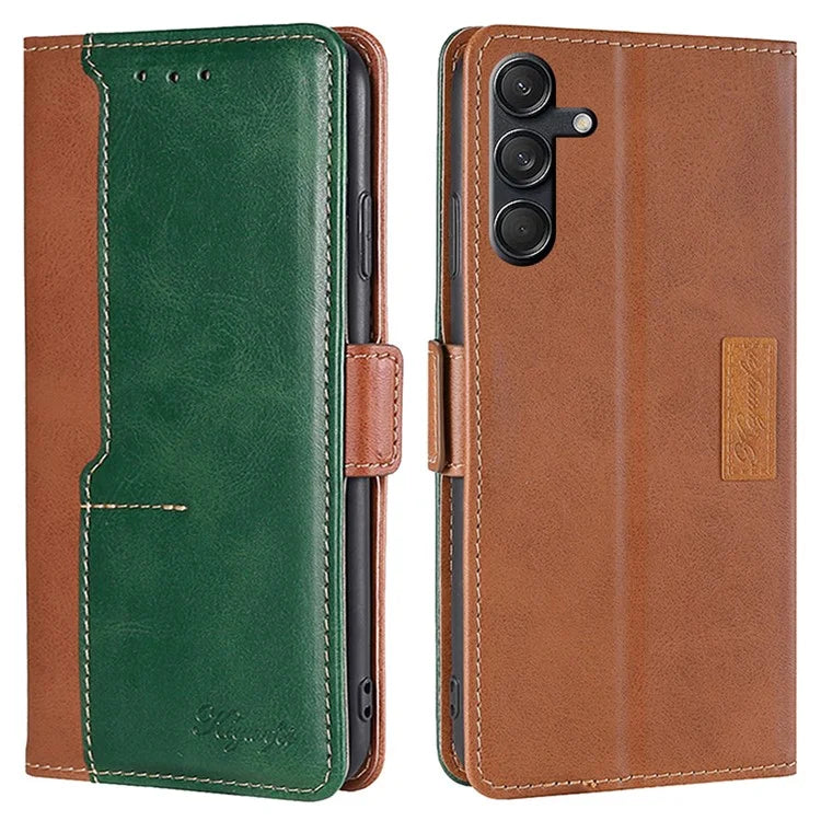 For Samsung Galaxy M55 5G / C55 5G / F55 5G Case Dual Color Splicing Leather Wallet Phone Cover