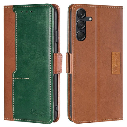 For Samsung Galaxy M55 5G / C55 5G / F55 5G Case Dual Color Splicing Leather Wallet Phone Cover