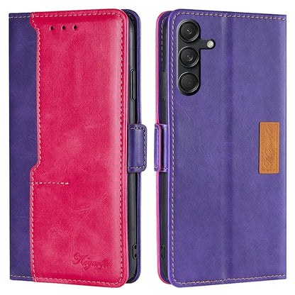 For Samsung Galaxy M55 5G / C55 5G / F55 5G Case Dual Color Splicing Leather Wallet Phone Cover