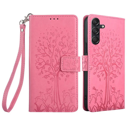 For Samsung Galaxy M55 5G / C55 5G / F55 5G Case Tree Pattern Imprinted Wallet Stand Leather Phone Cover