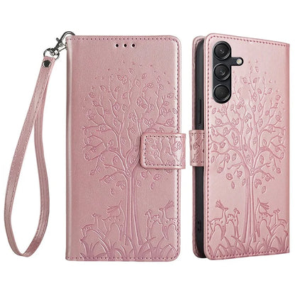For Samsung Galaxy M55 5G / C55 5G / F55 5G Case Tree Pattern Imprinted Wallet Stand Leather Phone Cover